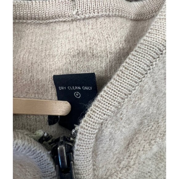 Tally Ho 100% wool embroidered floral zip-up cardigan, women’s XL cottagecore - Picture 7 of 9